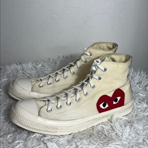COME DES GARÇONS + Converse Play Sneakers with Heart Logo